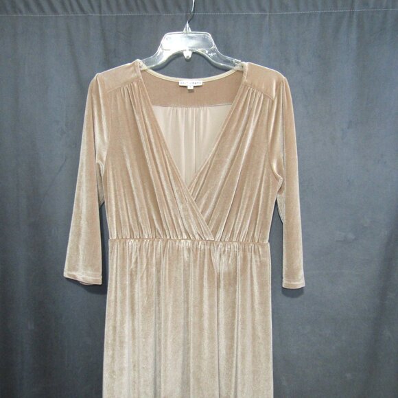 Baltic Born Sofia Champagne Velvet Maxi Dress Womens L Formal Wedding Holiday - Picture 3 of 10